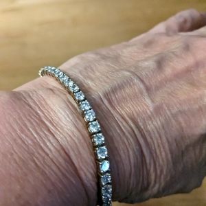CZ tennis bracelet 925 sterling silver size 8"